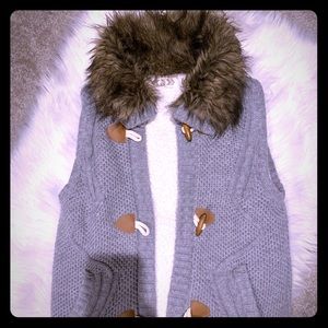Gray vest with Sherpa lining